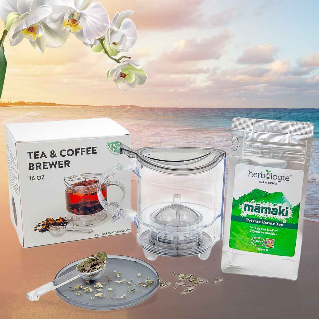 Tea Brewer Gift Set with Mamaki Tea